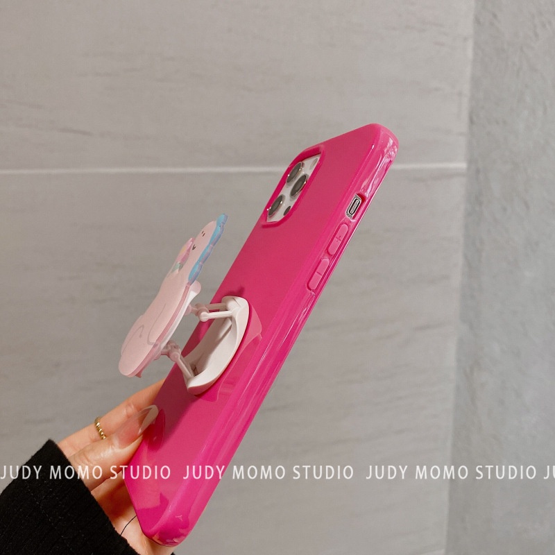 Ốp Điện Thoại Màu Kẹo Có Giá Đỡ Hình Khủng Long Cho Iphone 11 8 7 Plus SE2 XS XR 12 13 PRO MAX