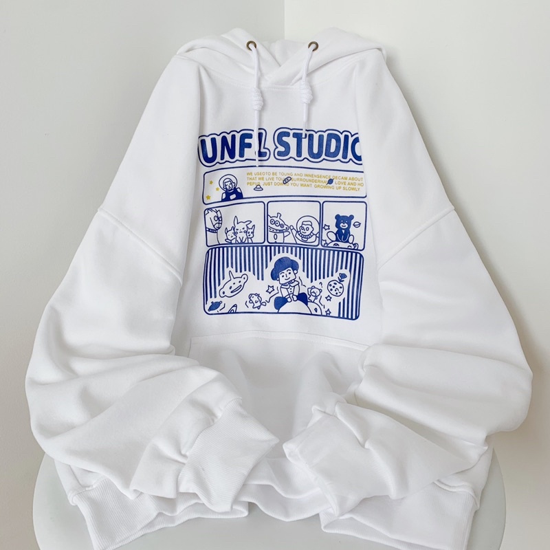 Áo hoodie nỉ bông unisex Homies liền mũ có túi in hình UNFL