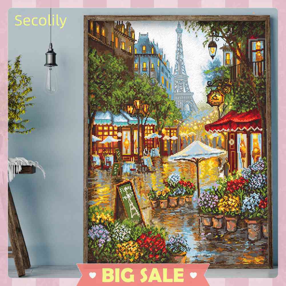 Bộ Tranh Thêu Chữ Thập 11CT DIY Hình Phong Cảnh Paris Đẹp Mắt