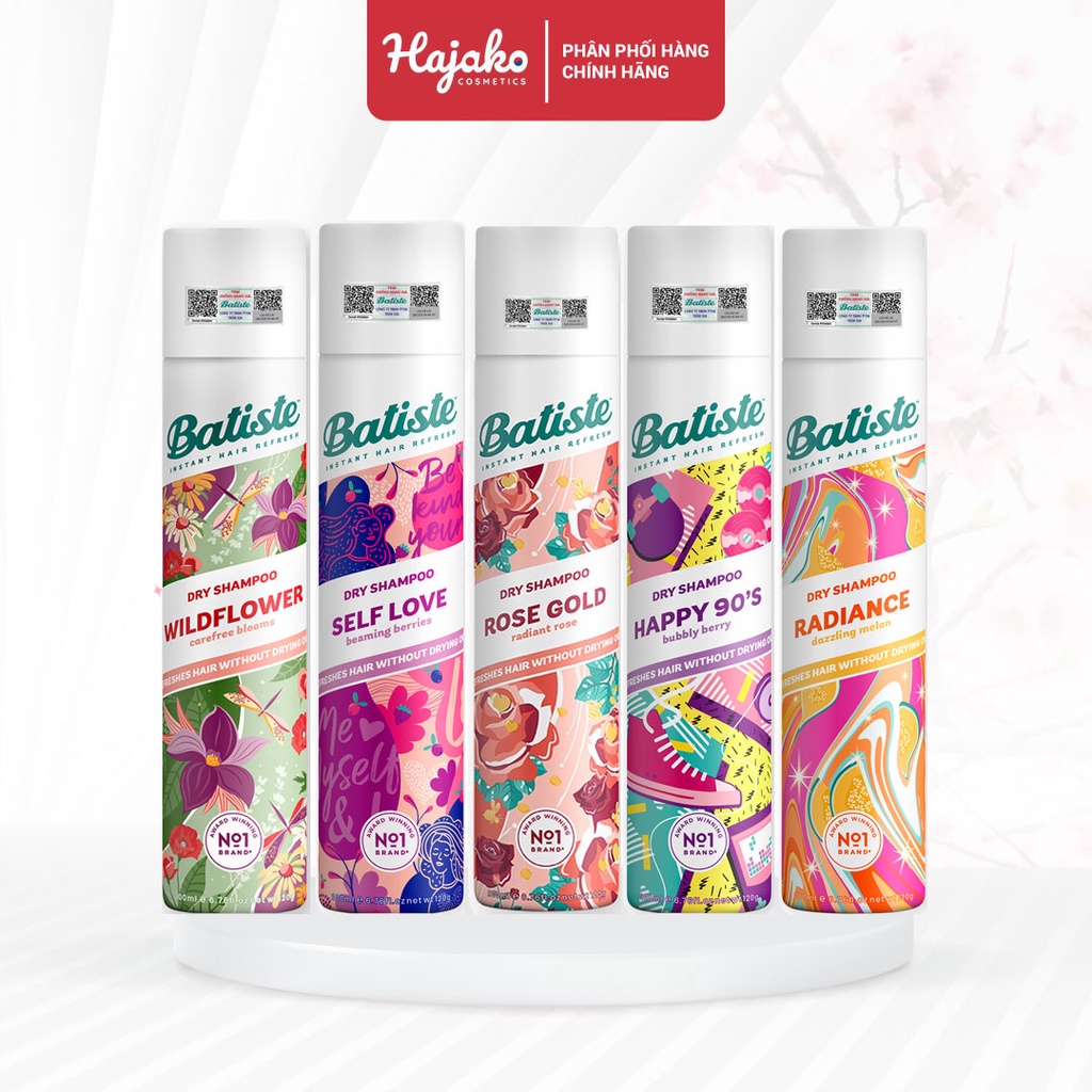 Dầu Gội Khô Xịt Tóc Batiste Dry Shampoo 200ml