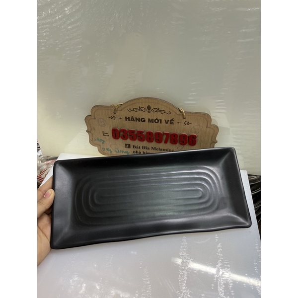 Đĩa chữ nhật kiểu Nhật Melamine 100% 13x30cm