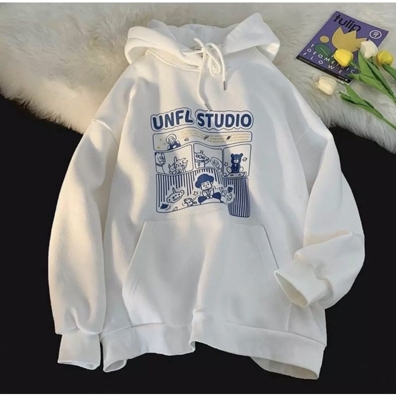Áo khoác hoodie form rộng (có ảnh thật) nón siêu to, Áo khoác nỉ ngoại chống nắng có l UNFL STUDIO