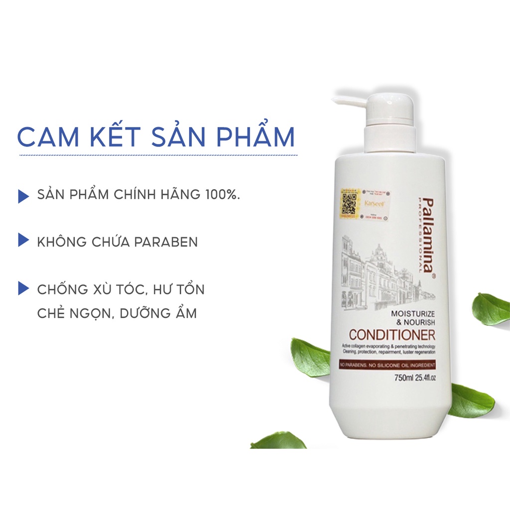 Dầu xả siêu phục hồi PALLAMINA MOISTURIZE &amp; NOURISH CONDITIONER 750ml dưỡng tóc mềm mượt