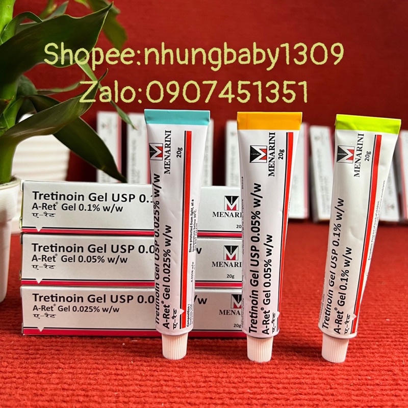 Tretinoin A Ret Gel 0.025%, 0.05%, 0.1%, chống lão hoá