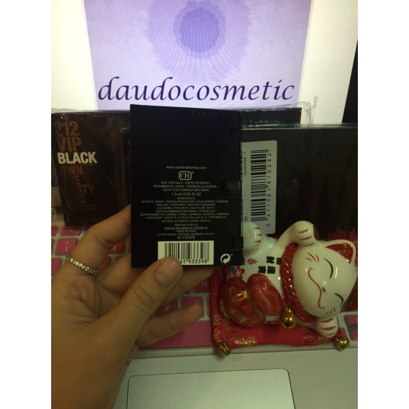 [ vial ] Nước hoa Carolina 212 VIP Black For Men EDP 1.5ml | Thế Giới Skin Care