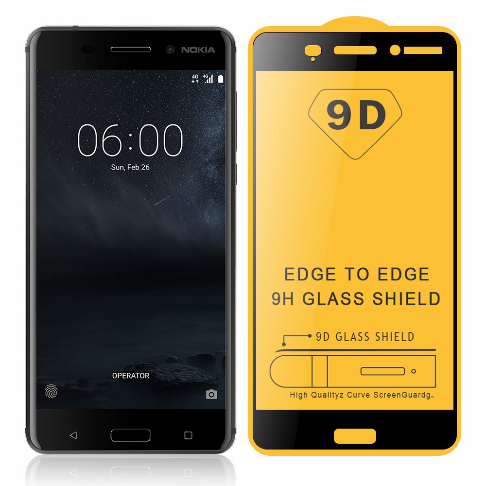 Cường lực 9D cho Nokia 6, Kính full keo màn hình cao cấp