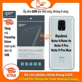 Ốp Redmi Note 9/Note 9s/Note 9 Pro/Note 9 Pro Max  hãng Gor cao cấp trong suốt như pha lê, ôm khít máy, không ố vàng
