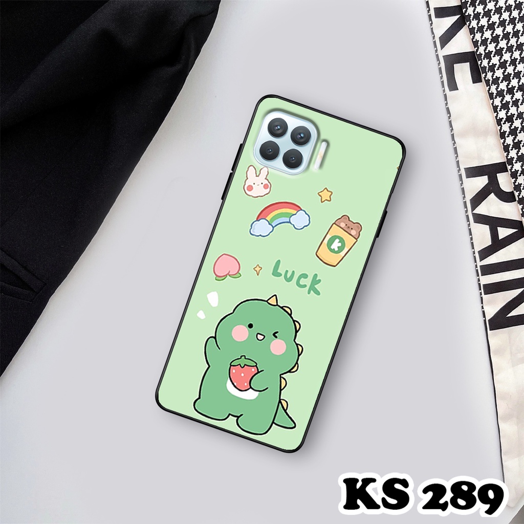 Ốp lưng Oppo A93 - Oppo A73 - Ốp in hình khủng long DinoCute - Lưng nhám viền TPU