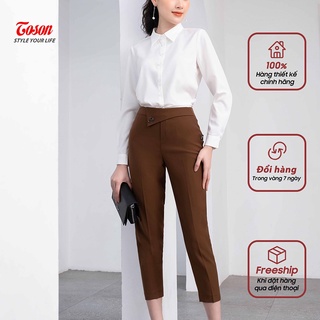 Áo sơ mi trắng công sở cổ đức, không chiết ly sau - 12187W11 - TOSON