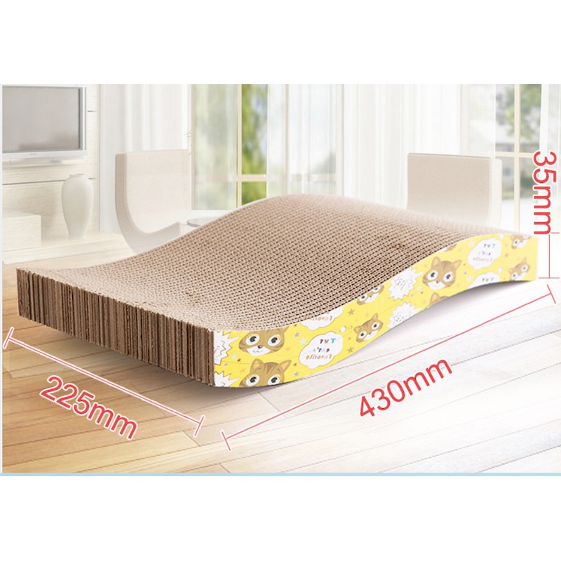 Bàn cào móng cho mèo kèm cỏ mèo "dụ" boss kích thước lớn 43x21x4cm