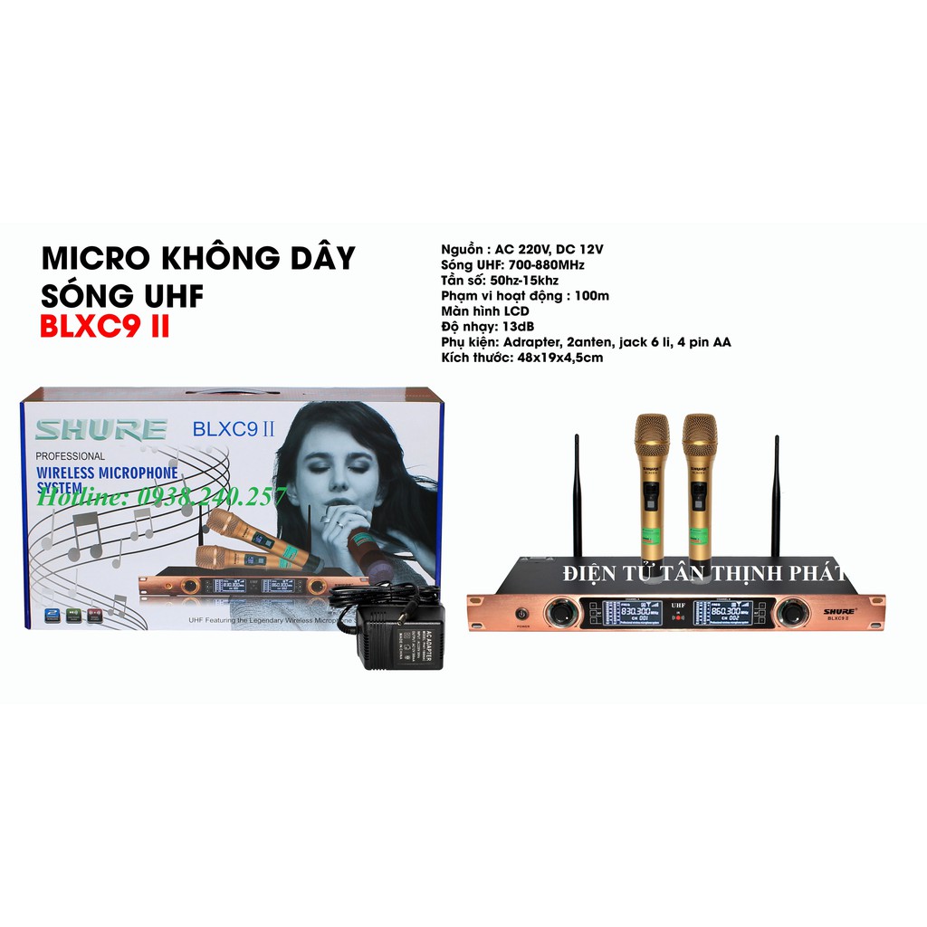Micro không dây shure blxc9 II phiên bản mới- shure blxc9