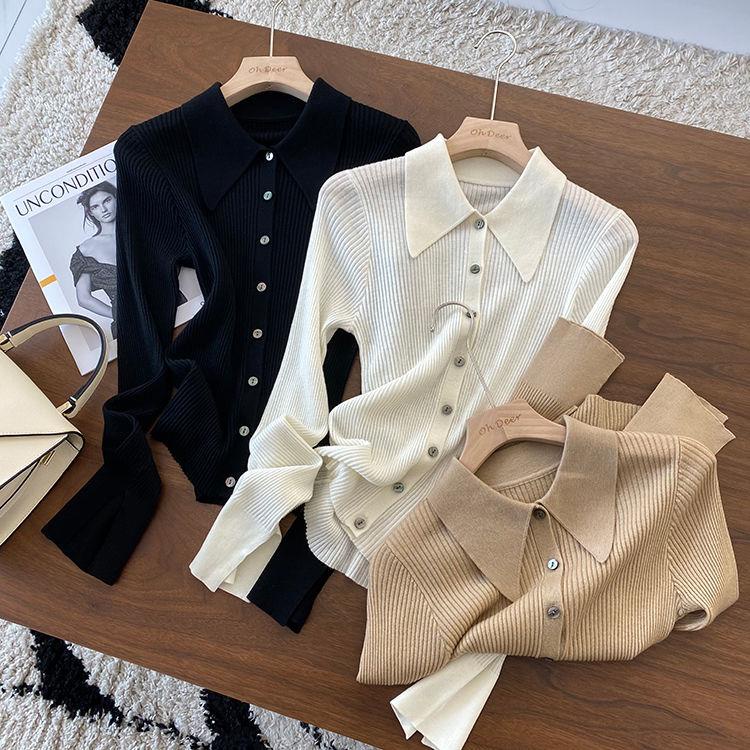 The store is on holiday please chat with customer service! Áo cardigan Dệt Kim Tay Dài Cổ Bẻ Dáng Ôm Thời Trang Xuân Thu 2022 Mới