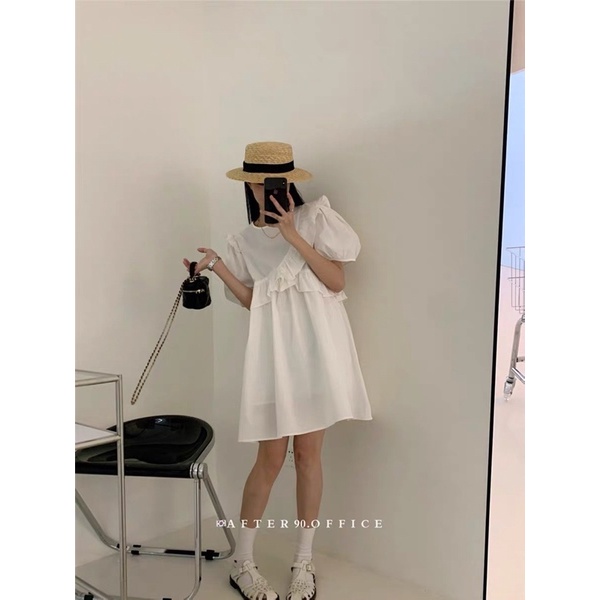 Váy Thô Babydoll  Bèo Ngực Dáng Suông 4 Màu Siêu Xinh