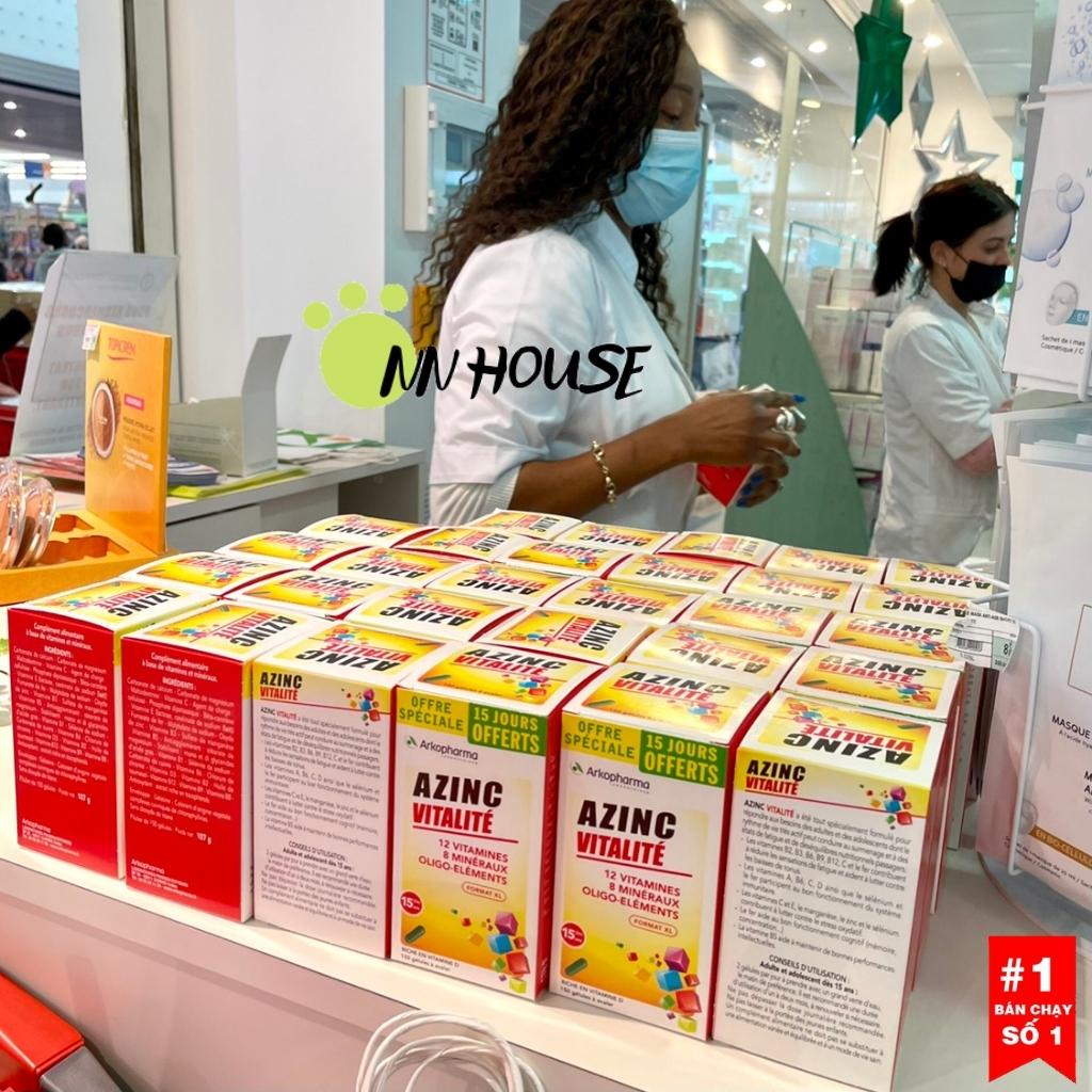 Vitamin tổng hợp Azinc Vitalite Arkopharma bổ sung vitamine, khoáng chất giảm stress, tăng đề kháng, multivitamin vit c