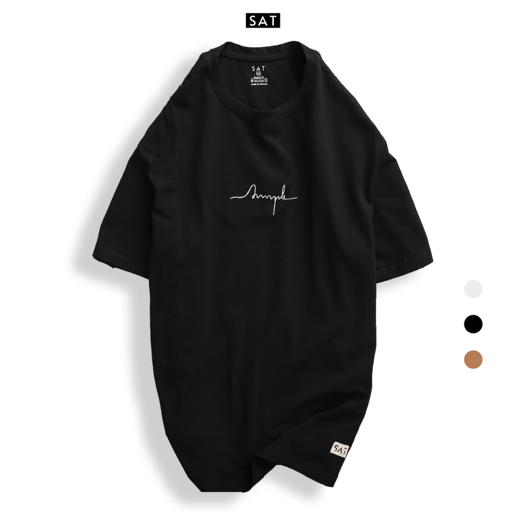 Áo thun trơn, T'shirt Basic Simple cổ tròn SAT SP-01 unisex, vải cotton mềm mịn, dày dặn, trẻ trung chuẩn form