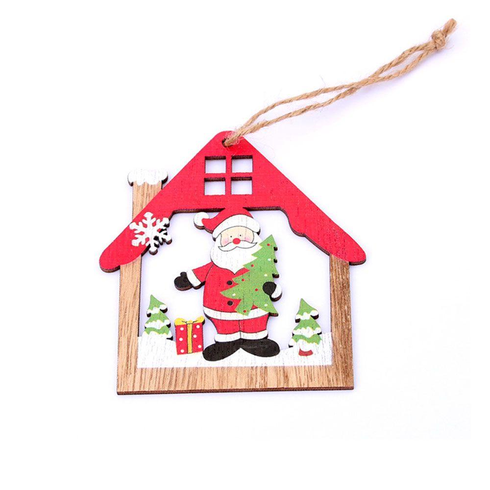 Phụ Kiện Trang Trí Giáng Sinh Hình Người Tuyết / Tuần Lộc / Ông Già Noel Bằng Gỗ