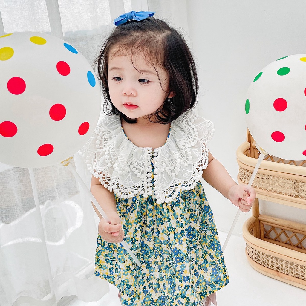 Đầm Ren Hoa Phong Cách Hàn Quốc Thời Trang Mùa Hè Dành Cho Bé Gái 2124