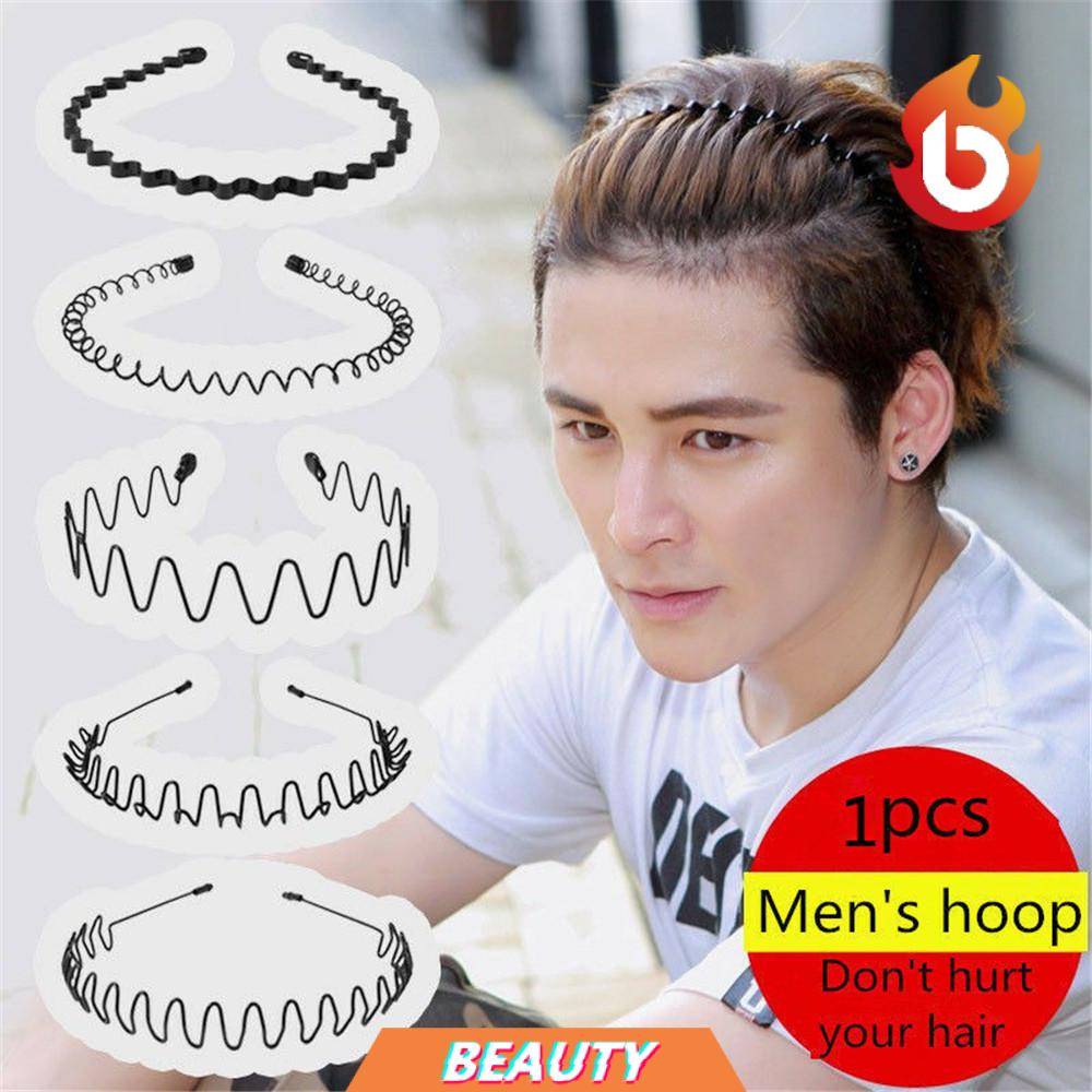 Cài tóc bằng kim loại thiết kế kiểu gợn sóng màu đen dành cho unisex