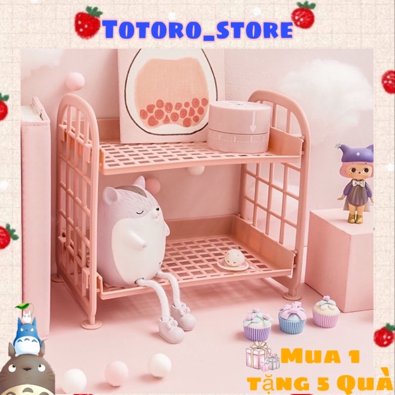 Kệ Nhưạ Mini 2 Tầng Để Nàn Nhiều Màu Tiện Lợi/ Đồ Gia Dụng/ Đồ Văn Phòng Đa Năng PK15