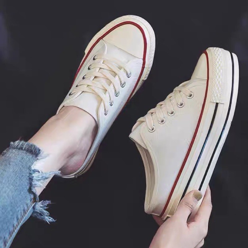 Sục Nữ ĐỘN ĐẾ ❤️Freeship❤️ Giày Thể Thao Sneaker Nữ Độn Đế Vải 2 Màu Siêu Hot