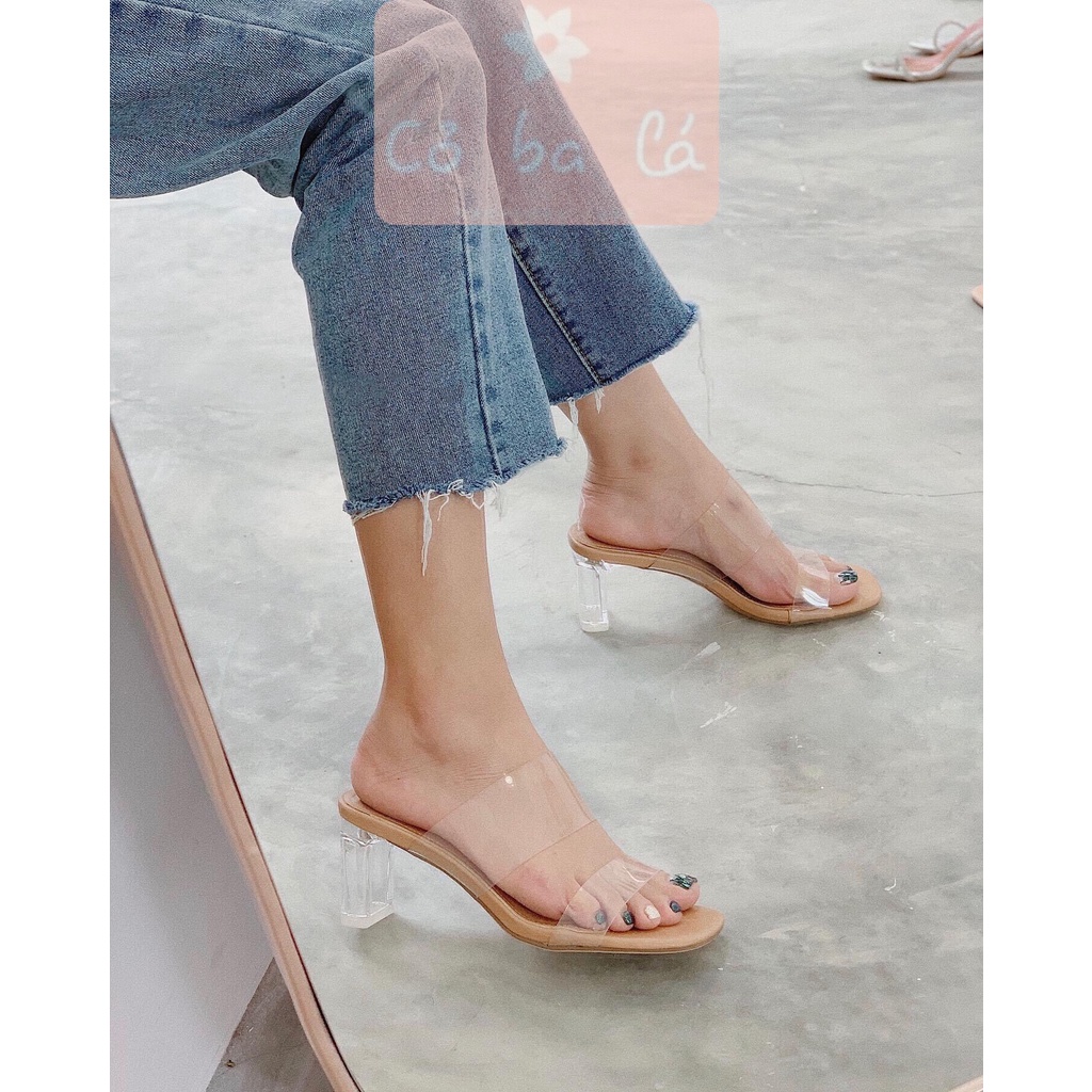 GUỐC NỮ COBALA SHOES - GUỐC QUAI TRONG  ĐẾ VUÔNG 7 PHÂN - DÉP CAO GÓT QUAI NGANG MICA MỀM - D19071400
