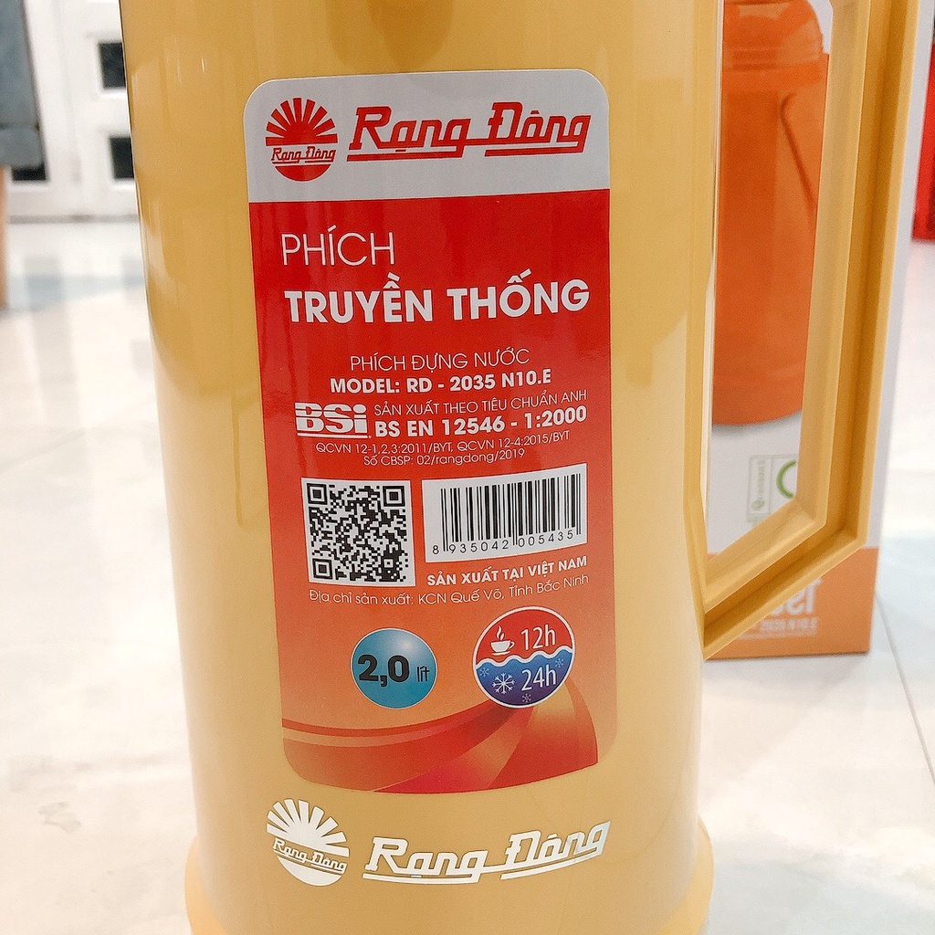 Phích Đựng Nước Nóng Rạng Đông 2 lít RD 2035 N10.E-2L- Pioneer - Bảo Hành 6 Tháng