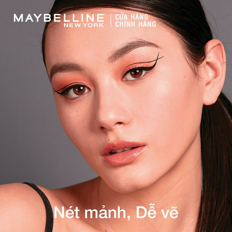 Bút kẻ mắt nước siêu sắc mảnh không lem không trôi Maybelline New York HyperSharp Liner Đen 0.5g