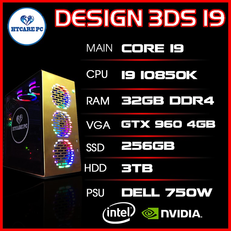 PC Core i9⚡FREESHIP⚡Chuyên dụng thiết kế độ họa 3D xài Chip Core i9⚡bảo hành 36 tháng