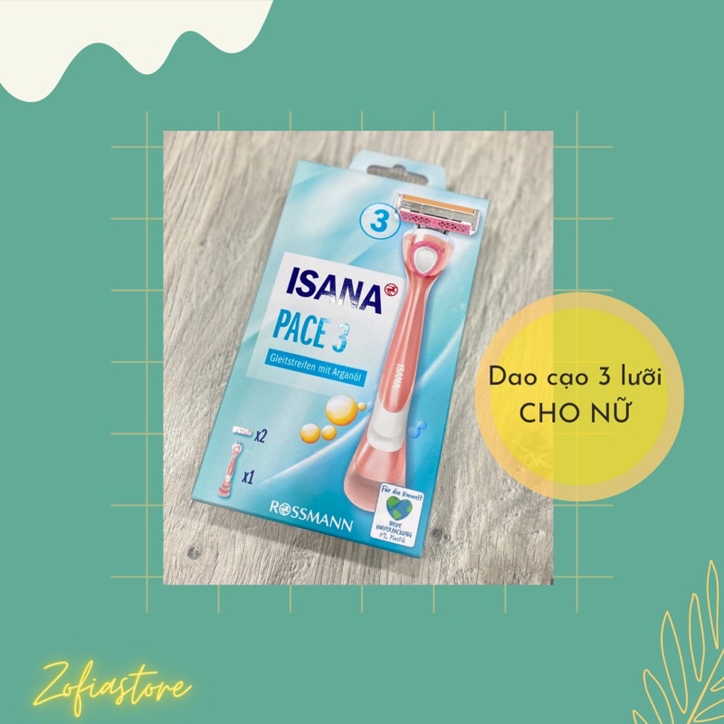 Dao cạo Isana 3 lưỡi (tặng kèm lưỡi thay)