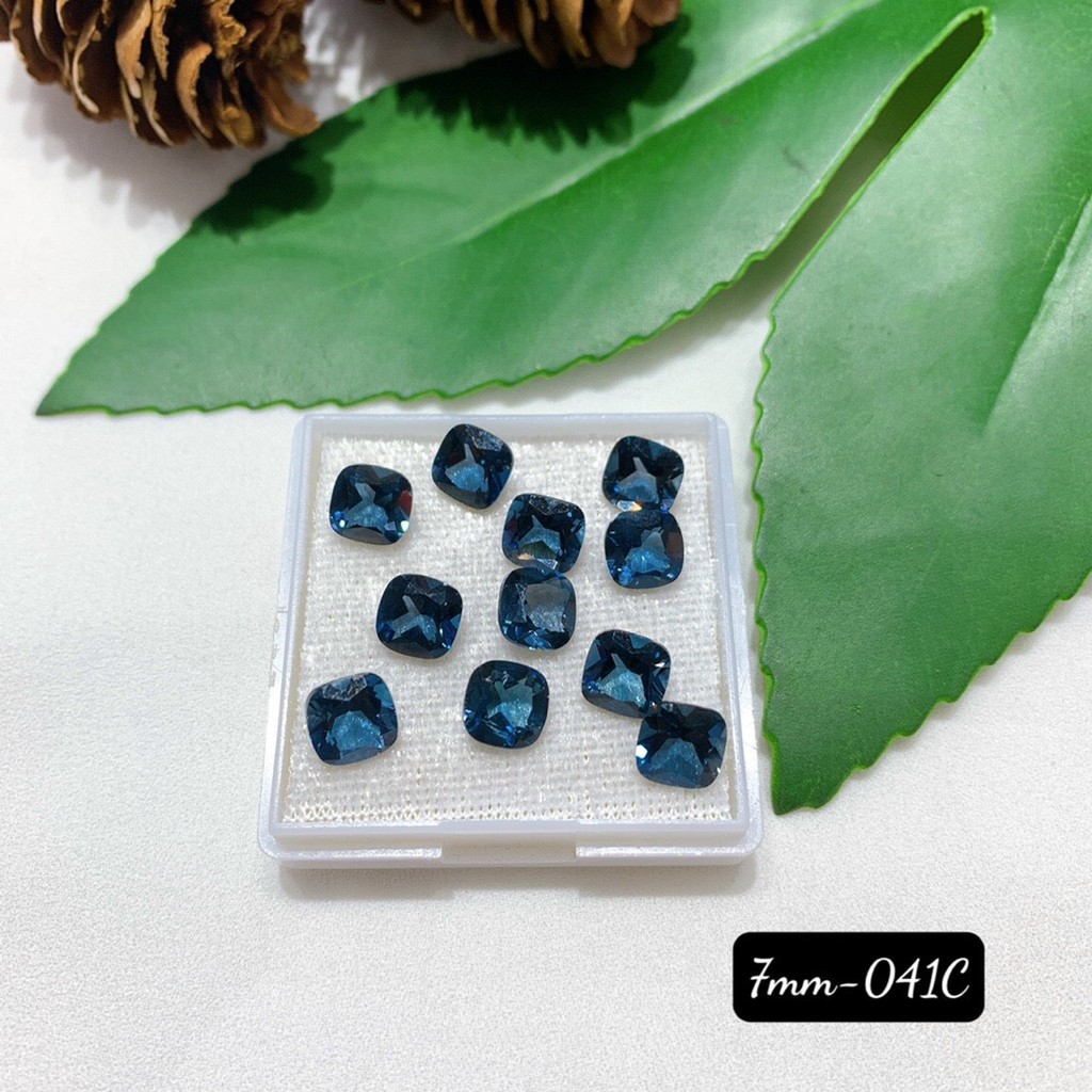 Mặt Đá Topaz London Xanh Đủ Size Kiểu Vuông