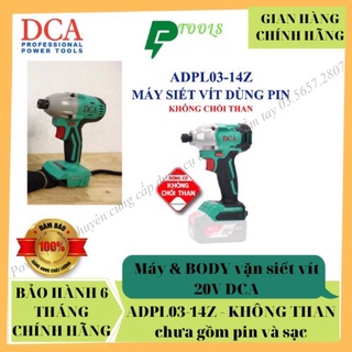 Máy siết vít dùng pin 20v dca adpl03-14z , body súng vặn vít không chổi than chưa gồm pin và sạc hai tốc độ , đèn led
