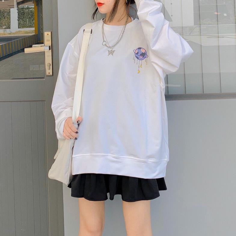 [Rẻ Vô Địch] Áo Thun Tay Dài Nữ Nỉ Form Rộng SWEATER UNI ulzzang (ẢNH THẬT) | BigBuy360 - bigbuy360.vn