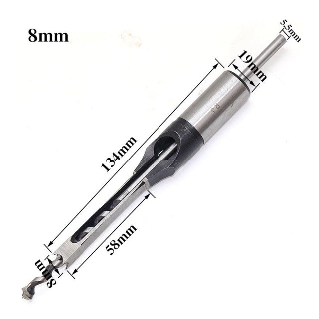 Mũi khoan gỗ đục mộng vuông 8mm