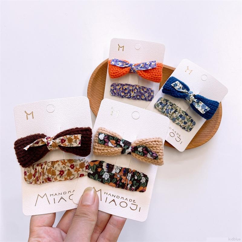 Set 2 kẹp tóc len dễ thương cho bé gái