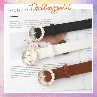 Thắt lưng nữ mặt tròn, đính hạt bản 2.8cm TL063 (Hỗ trợ bấm lỗ, cắt dây nịt) - Thắt Lưng Giá Tốt