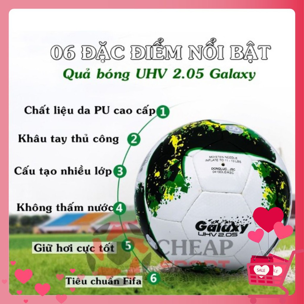 Rẻ vô địch siêu rẻ Quả Bóng Đá ĐỘNG LỰC Galaxy UHV 2.05 Size 5 Tiêu Chuẩn Fifa chính hãng hàng cao cấp