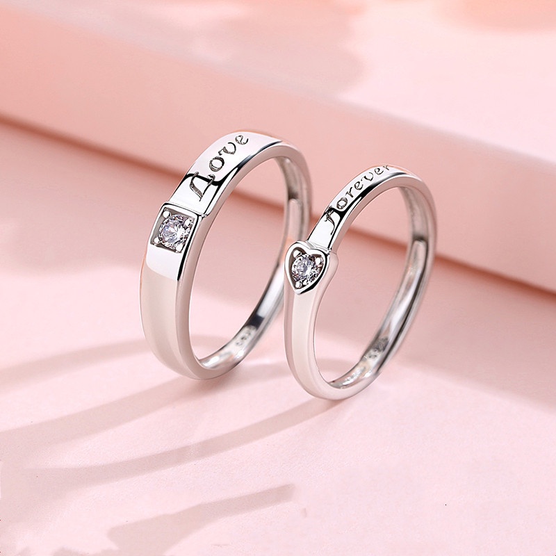 Nhẫn cặp thời trang Hàn Quốc có thể điều chỉnh cho nam nữ