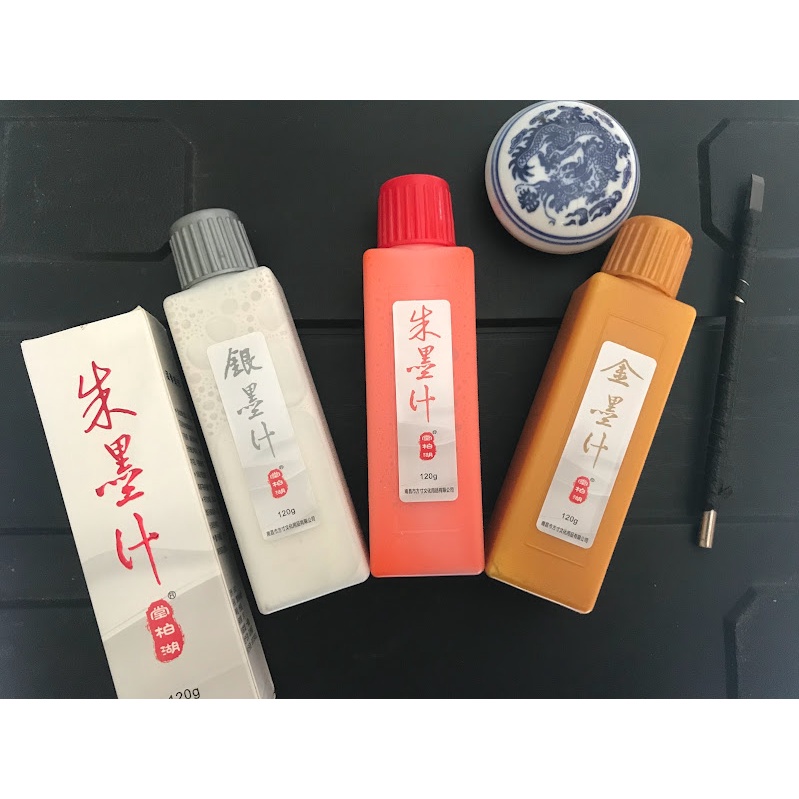 MỰC TÀU THƯ PHÁP CÁC MÀU, MỰC NHŨ VÀNG, MỰC NHŨ BẠC VIẾT THƯ PHÁP