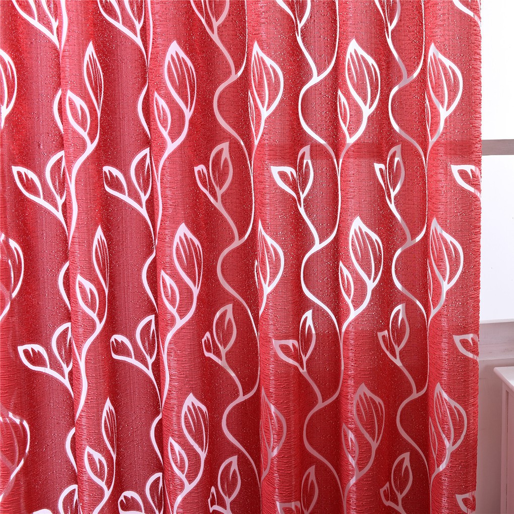 Rèm cửa treo trang trí nhà họa tiết lá