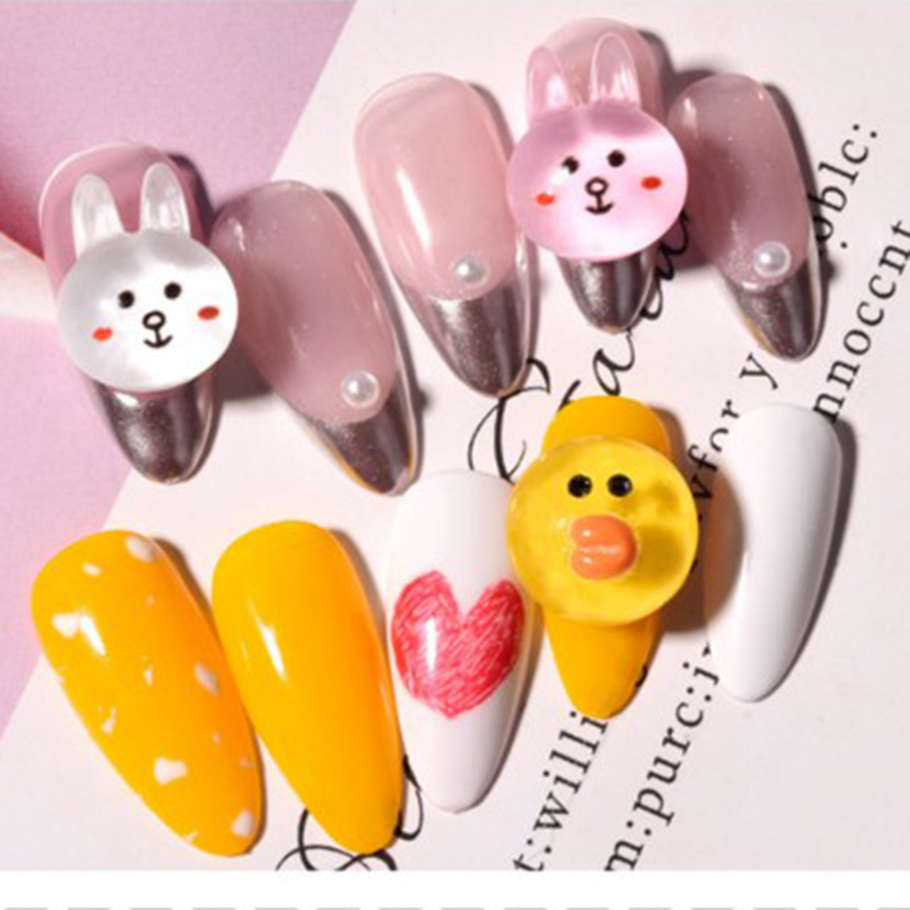 (Hàng Mới Về) Phụ Kiện Trang Trí Móng Tay Nghệ Thuật Hình Thỏ / Vịt Đáng Yêu Diy