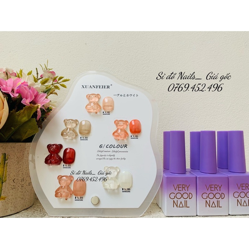 Set thạch 6 màu bảng gấu siêu cưng