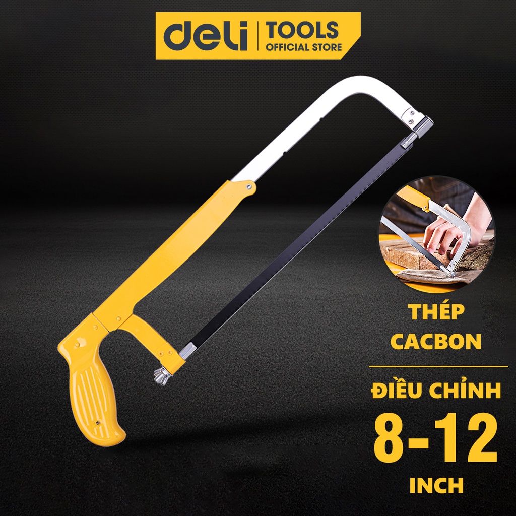 Cưa Cầm Tay Điều Chỉnh Đa Năng 8-12inch Deli Cao Cấp - Lưỡi Cưa Thép Siêu Bền, Dễ Dàng Cắt Trên Nhiều Chất Liệu - DL6008