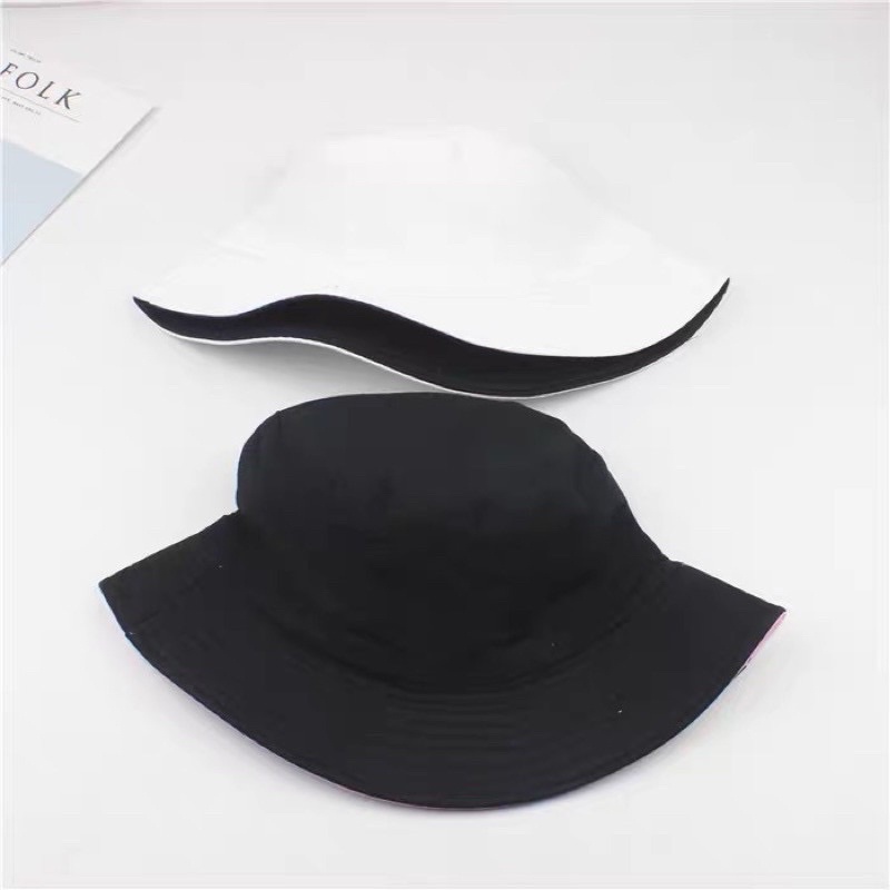 Nón bucket nam nữ, nón vành 2 mặt trơn nhiều màu sắc