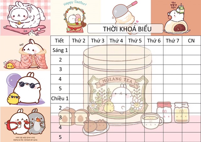 3 Thời khoá biểu dễ thương , thời khoá hiểu hình ngộ cute