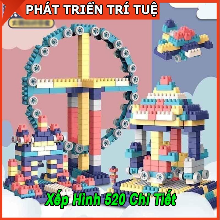 Đồ Chơi Xếp Hình Lego 520 Chi Tiết Tháo Lắp Phát Triển Trí Tuệ Cho Bé