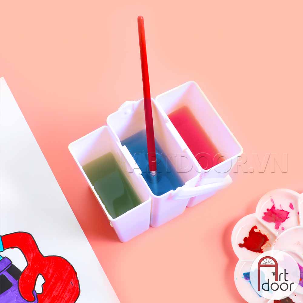 [ARTDOOR] Khay Xô rửa cọ HOLBEIN Mini gấp gọn (3 ngăn)
