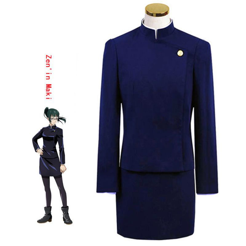 japan Jujutsu Kaisen Zenin Maki Cosplay Costumes Shirt Coat Skirt Anime Uniform School Set For Kids Adult Plus Size