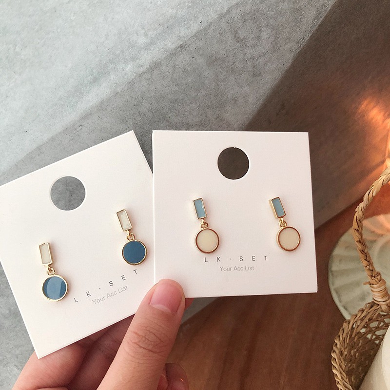 Bông tai mặt hình chữ nhật thiết kế xinh xắn dành cho nữ