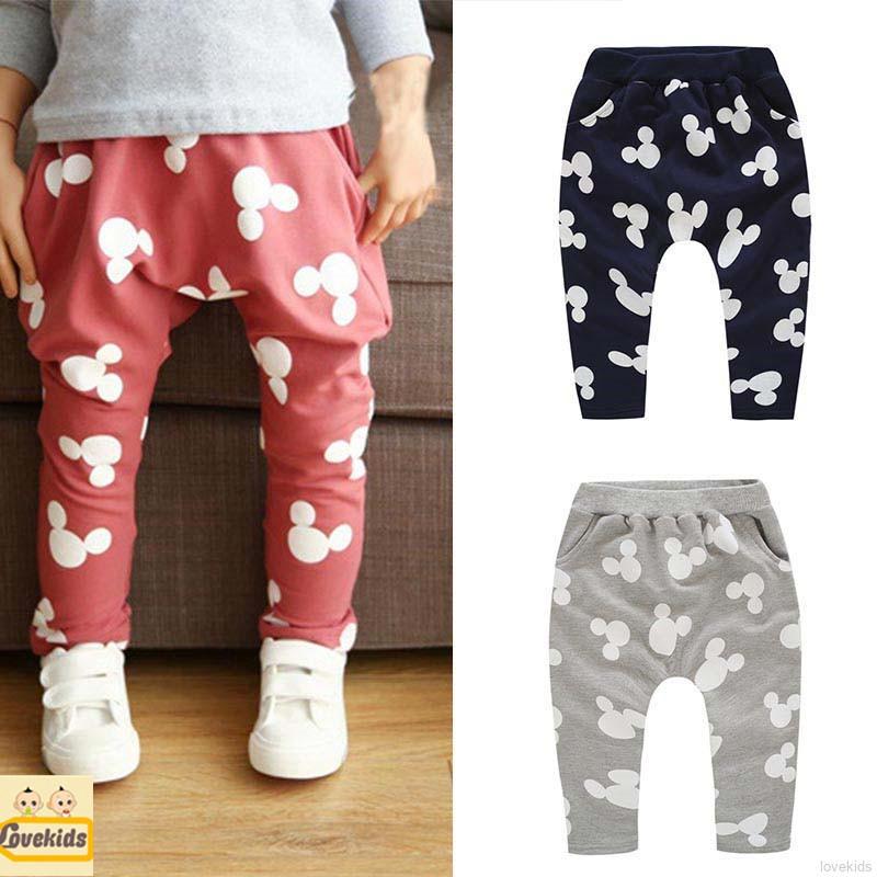 Quần dà̀i hình chuột mickey cho bé trai và bé gái