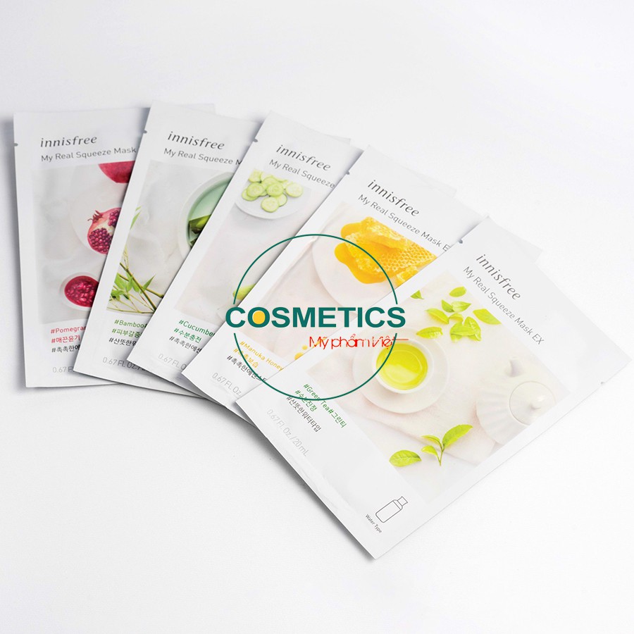 Mặt nạ giấy dưỡng ẩm cho da mặt Innisfree My Real Squeeze Mask 18 vị | BigBuy360 - bigbuy360.vn